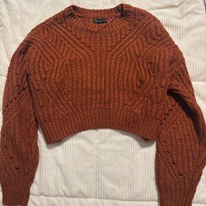 PacSun Women's Brunt Orange Cropped Sweater